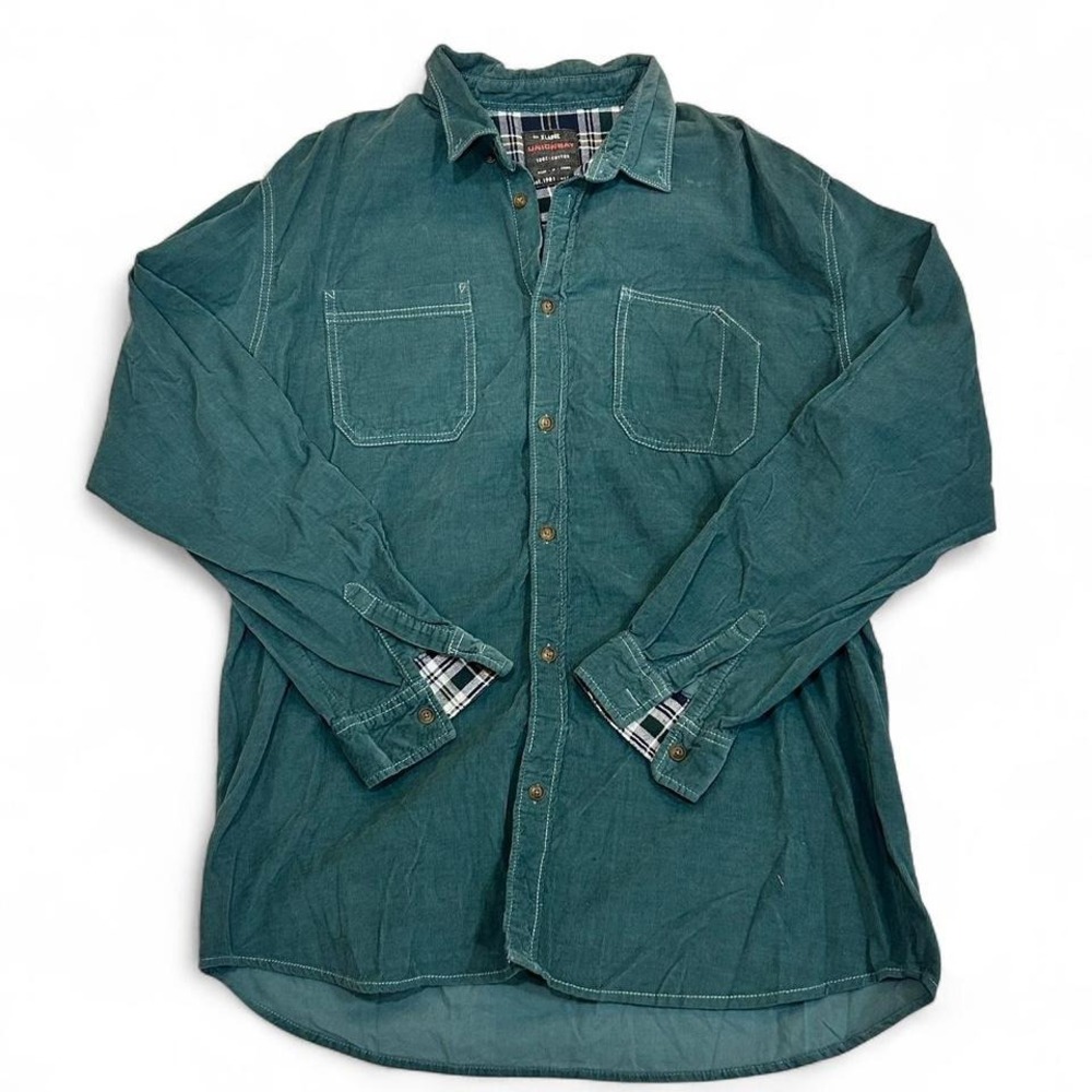 Union Bay‎ Green Corduroy button up shirt XL Men's EUC